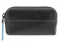 Key keeper Piquadro Blue Square Revamp, 12x3x6.5 cm, genuine leather, black (1834070)