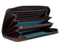 Wallet women's Piquadro Blue Square, 18x9.5x2.5 cm, black, genuine leather (PD3229B2/N )