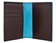 Обложка для паспорта Piquadro Blue Square, 14х10.5х1.2 см, натуральная кожа, коричневый (PP1660B2/MO)