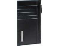 Case for credit card Piquadro Blue Square, 8x1x13.5 cm, genuine leather, black (PP6561B2R/N)