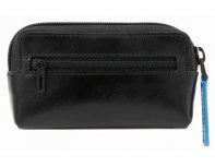 Key keeper Piquadro Blue Square Revamp, 12x3x6.5 cm, genuine leather, black (1834070)