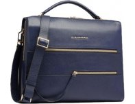 Women's business bag Piquadro Patricia, genuine leather, dark blue (2136308)