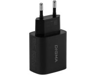 Устройство зарядное сетевое Digma DGW3C, USB-C, 30Вт, 3A, черный (1655945)