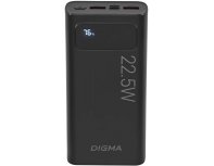 Аккумулятор внешний Digma DGPF20A, 20000мAч, черный (1928778)