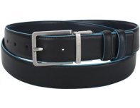Men's belt Piquadro Blue Square, genuine leather, black/dark blue (1501083)