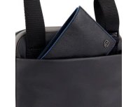 Bag men's Piquadro Urban, genuine leather, black /grey (1701197)