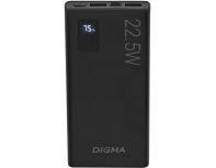 Аккумулятор внешний Digma DGPF10A, 10000 мAч, черный (1928758)