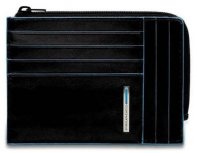 Credit card case Piquadro Blue Square, genuine leather, black (442728)