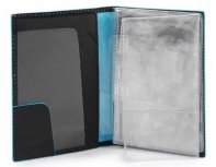 Обложка для документов Piquadro Blue Square, черный, натуральная кожа