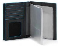 Обложка для документов Piquadro Blue Square, натуральная кожа, черный (1554592)