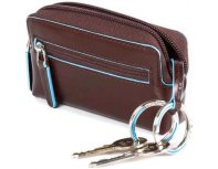 Key bag Piquadro Blue Square, brown, genuine leather