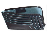 Credit card case Piquadro Blue Square, genuine leather, black (442728)