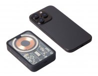 External wireless magnetic battery Qjet MagnifIQ with QC\PD, 10000 mAh, 15W, black (597127)