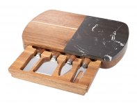 Cheese set Eat&Bite Date in a gift box made of acacia and marble (natural) RA-276424