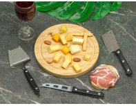 Cheese set with utensils Fabrizio, black RA-282953