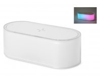Ночник с беспроводной зарядкой и RGB подсветкой Evolt Miracle, 15 Вт, белый (401305)