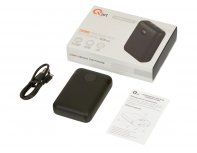 External battery with fast charging Qjet QC/PD CosmIQ, 10000 mAh, Black (696817)