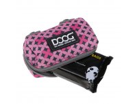 Leash bag neoprene Doog Toto, pink with pattern, 10x7x4 cm