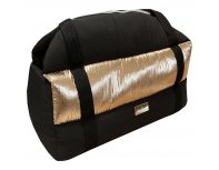 Pet carrier bag AntePrima Bianca, black and gold, 43x23x30 cm