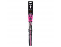 Adjustable dog leash Doog Neon Rin Tin Tin, black and pink, 130-160/2.5cm
