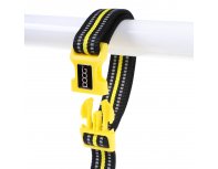 Adjustable dog leash Doog Neon Bolt, black and yellow, 130-160/2.5cm
