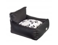 Лежак для животных AntePrima Aurora черный с собачками, 47х47х25/15 см RA-325150