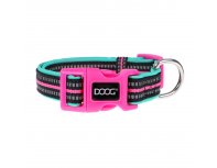 Ошейник для собак Doog Neon Rin Tin Tin, чёрно-розовый, M, 32-46см
