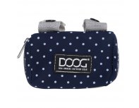 Сумка на поводок неопреновая Doog Stella, синяя в белый горох, 10х7х4 см