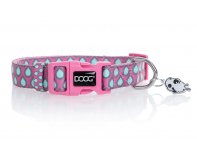 Dog collar Doog Luna, pink with drops, S, 23-34cm