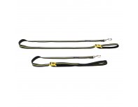 Adjustable dog leash Doog Neon Bolt, black and yellow, 130-160/2.5cm