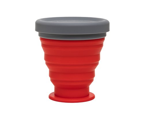 Folding silicone glass Routemark Floppy with lid 200 ml