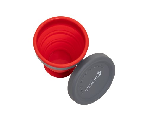 Folding silicone glass Routemark Floppy with lid 200 ml