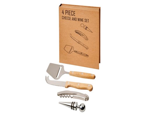 Set gift wine and cheese Avenue Reze4-piece, natural (11301100)