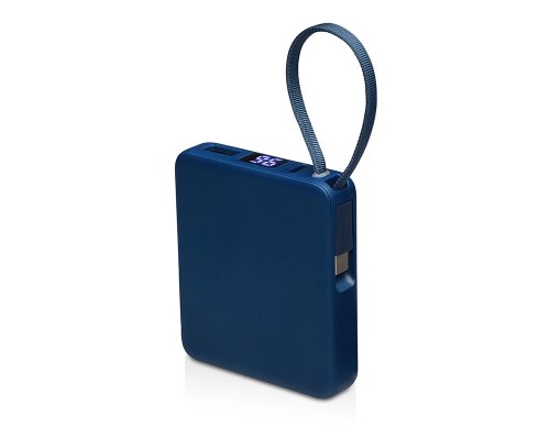 Аккумулятор внешний со встроенным кабелем USB-C Evolt Дэнси, 5000 мАч, темно-синий (590160.72)
