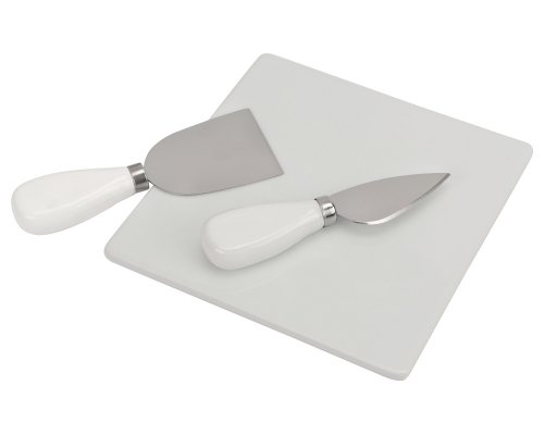 Set cheese Eat&Bite Break: 2 ceramic knives on a wooden stand, ceramic board (825908)
