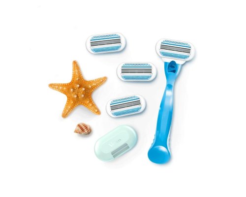 Набор подарочный женская бритва Gillette Venus Smooth + 4 кассеты + чехол