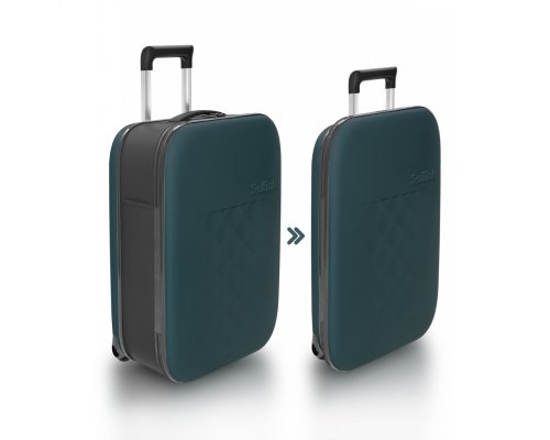 Suitcase folding Rollink Vega II, 55x40x20 cm, 2 wheels, blue-green (105-21-330-380-100)