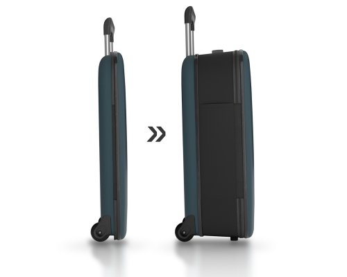 Suitcase folding Rollink Vega II, 55x40x20 cm, 2 wheels, blue-green (105-21-330-380-100)