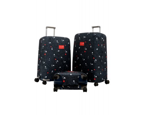 Чехол для чемодана Routemark Коты и порядок в черном M/L (SP310)