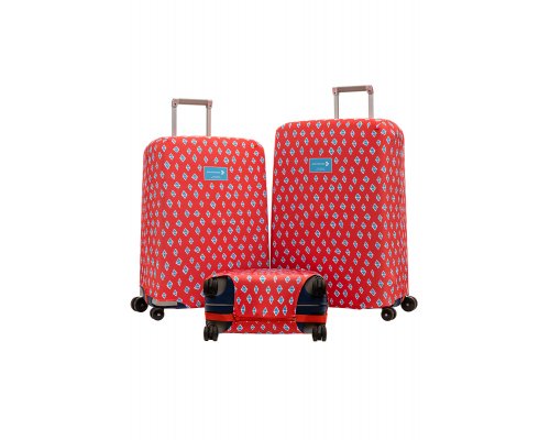Cover for a suitcase Routemark Rhombus in red S (SP310)