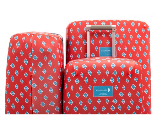 Cover for a suitcase Routemark Rhombus in red S (SP310)