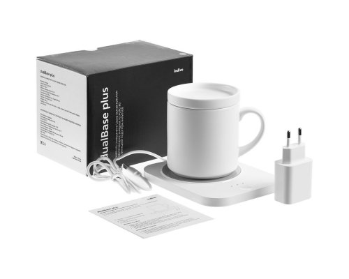 Кружка с подогревом и беспроводной зарядкой Indivo dualBase plus, белая (15783.60)