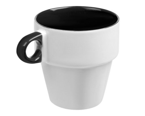 Set of 4 mugs Molti Inset with stand black RA-138068