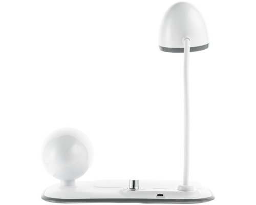 Wireless charging speaker lamp Molti Flashback, White