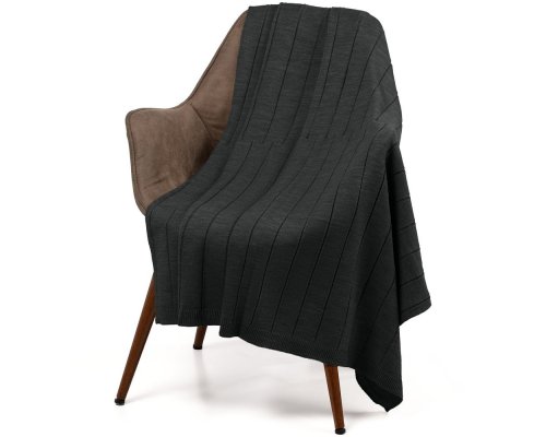 Blanket Teplo Bambolay, 110x170 cm, dark gray melange (16748.11)