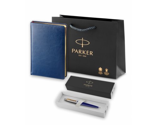 Набор подарочный: ручка шариковая Parker Jotter K160 Blue GT и ежедневник синий недатированный