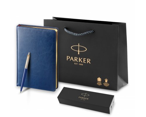 Набор подарочный: ручка шариковая Parker Jotter K160 Blue GT и ежедневник синий недатированный