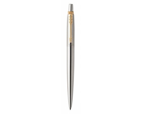 Ручка шариковая Parker Jotter Essential, St. Steel GT и ежедневник недатированный, черный (PRPSBLK1953182)