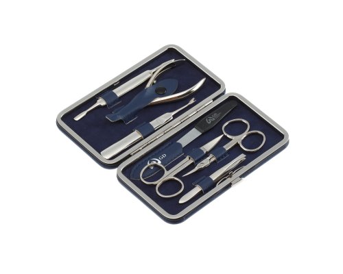Manicure set GD case: imitation leather, 7 pcs., blue
