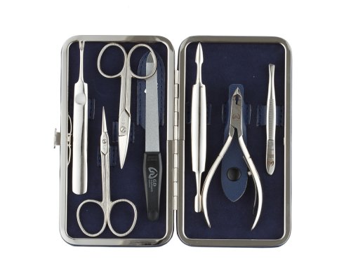 Manicure set GD case: imitation leather, 7 pcs., blue